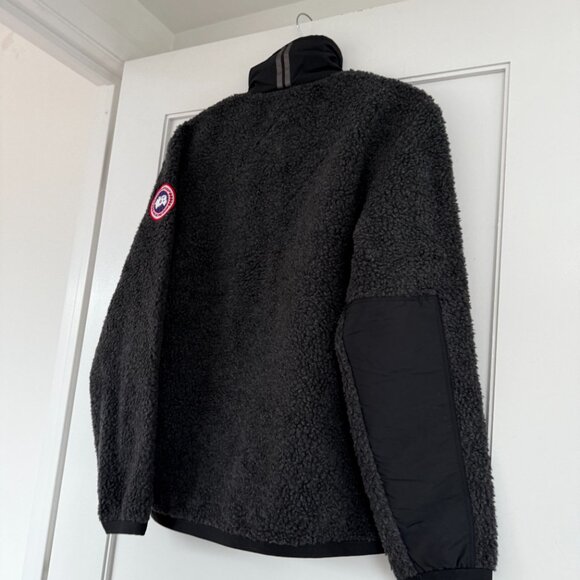 NWT Canada Goose Kelowna Fleece Jacket Iron Grey Wool Reflective Stripes Sz S - Picture 10 of 11